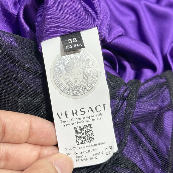 NWT Versace Runway 2023 Cowl Neck Draped Satin Maxi Dress Gown IT 38/US 2 - Picture 8 of 16